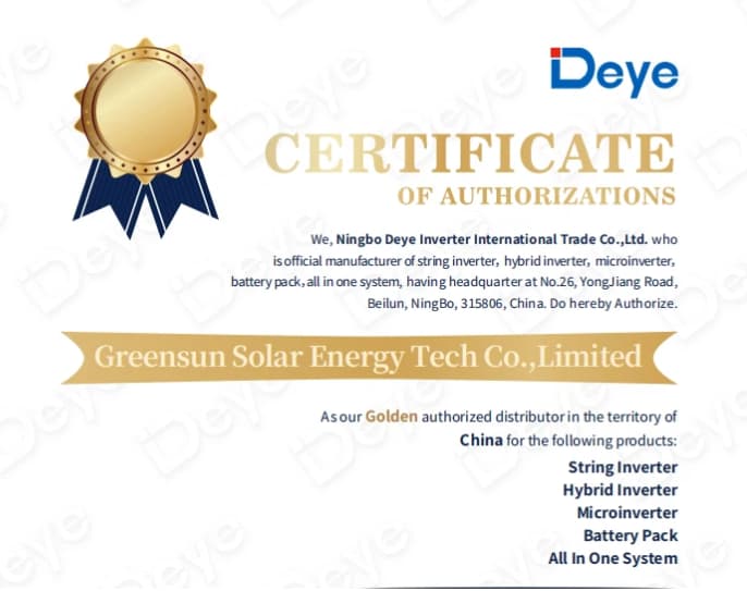 Deye Officially authorized distributor Deye distributor